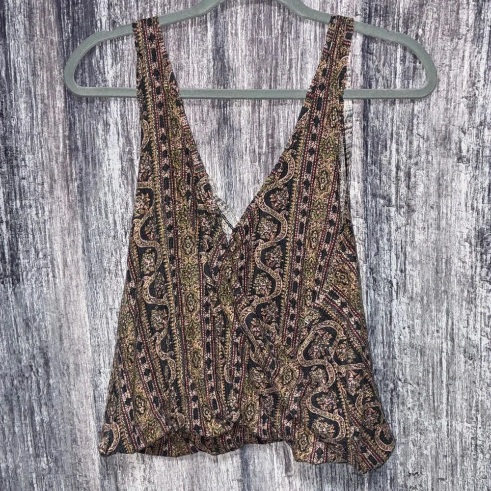 Free People Your Twisted Tank Top Black Combo Women Size‎ Medium